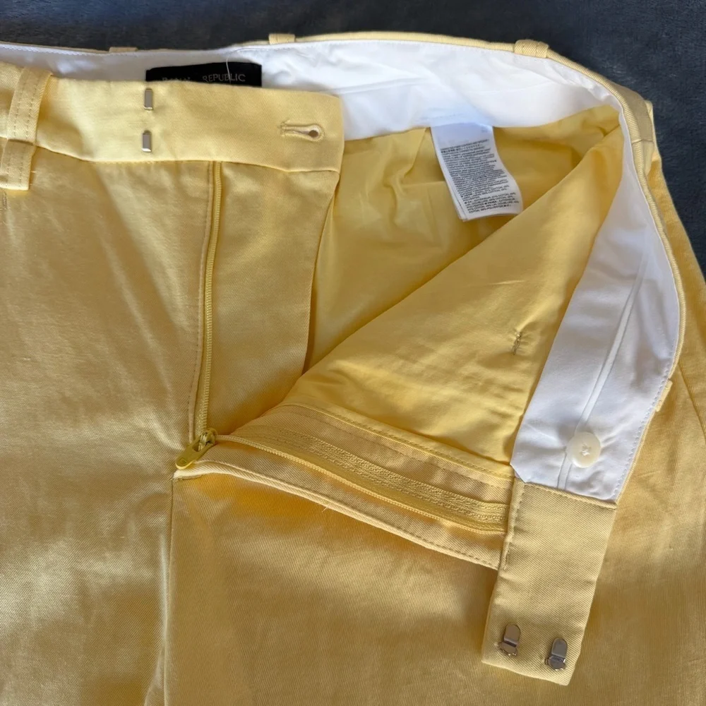 NWOT Banana Republic Soft Yellow Linen Blend Wide Leg ISLET Pants Size 8